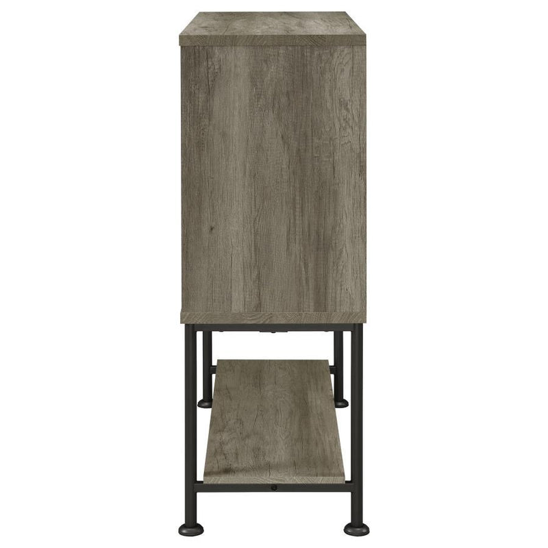 Claremont - Sliding Door Bar Cabinet With Lower Shelf - Gray Driftwood