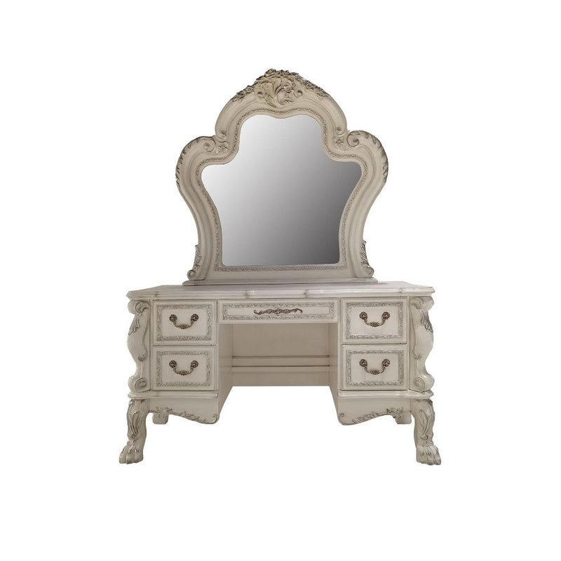 Dresden II - Vanity Desk - Bone White Finish