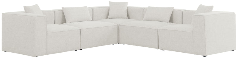 Cube - Modular Sectional 5 Piece - Cream - Fabric - Modern & Contemporary